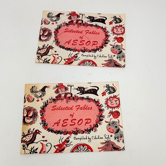 Vtg Selected Fables of Aesop Childrens Book Illustrated C. Julian Tish lot of 2 - Picture 1 of 12